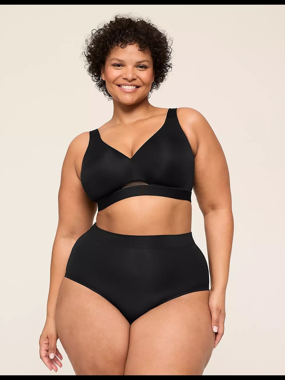 Seamless Support Wireless Bra - Black
